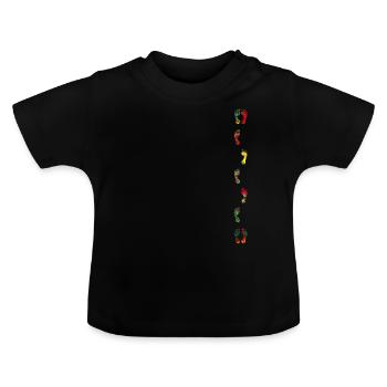 Running feet - Baby Organic T-Shirt with Round Neck - black - Front