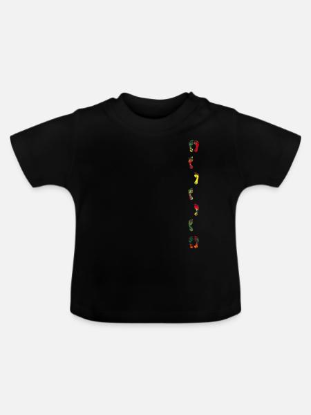 Pieds en marche - T-shirt bio col rond Bébé - noir