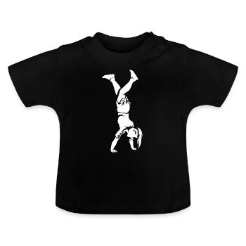 Handstand - Baby Bio-T-Shirt mit Rundhals - Schwarz - Vorne