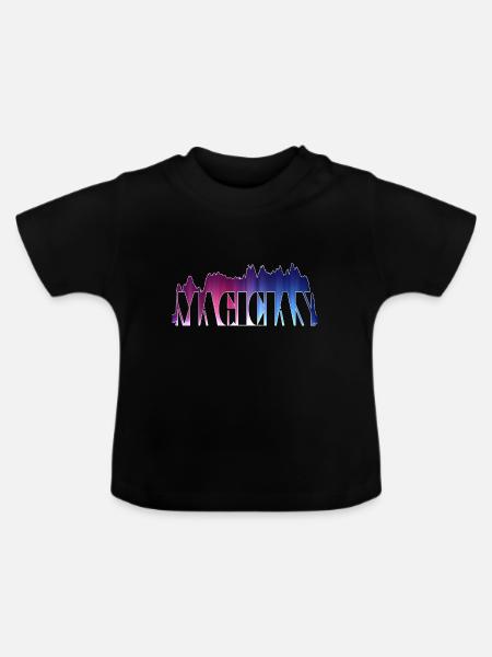 Magician Zauberer - Baby Bio-T-Shirt mit Rundhals - Schwarz