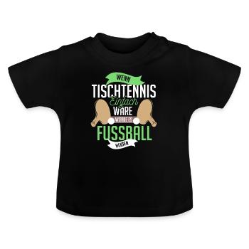 tennis de table - T-shirt bio col rond Bébé - noir - Devant