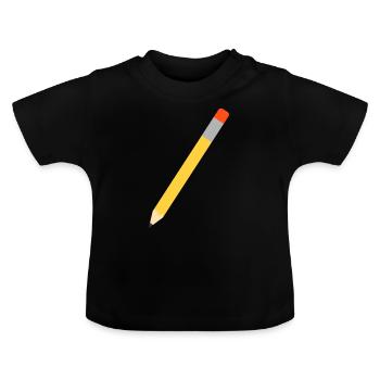 école - T-shirt bio col rond Bébé - noir - Devant