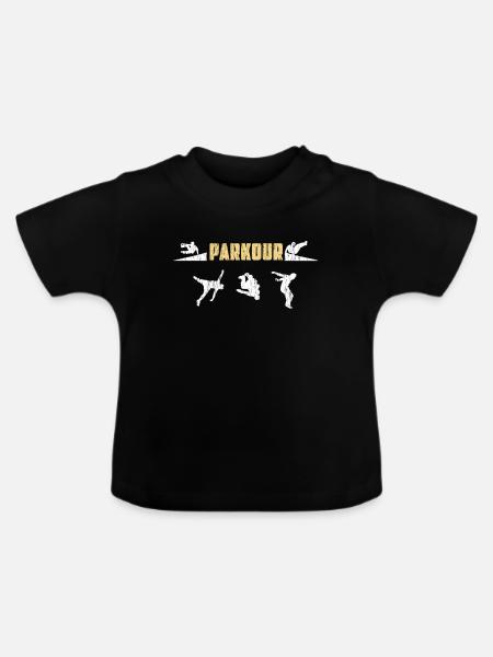 Parkour - Baby Bio-T-Shirt mit Rundhals - Schwarz