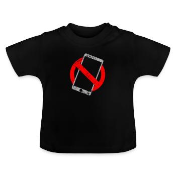 Enfance sans téléphone portable - smartphone, téléphone - T-shirt bio col rond Bébé - noir - Devant