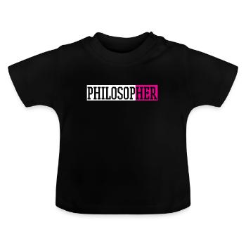Philosophe philosophie professeur - T-shirt bio col rond Bébé - noir - Devant