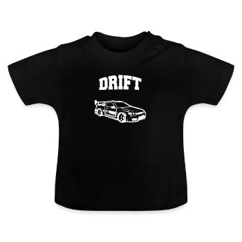 Drift Drifting Driften Motorsport - Baby Bio-T-Shirt mit Rundhals - Schwarz - Vorne