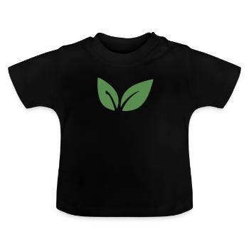Vegan vegan veganism - Baby Organic T-Shirt with Round Neck - black - Front