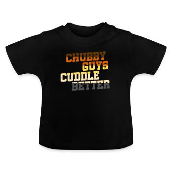 Gros homme en surpoids drôle dire cadeau - T-shirt bio col rond Bébé - noir - Devant