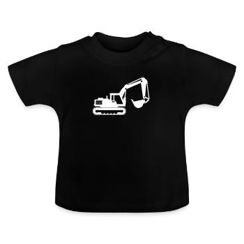 Bagger Baggern Baggerfahrer - Baby Bio-T-Shirt mit Rundhals - Schwarz - Vorne
