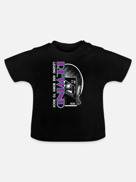 Retro Cassette - Baby Bio-T-Shirt mit Rundhals - Schwarz