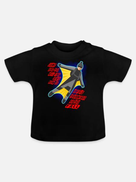Base Jumping Fallschirm Springen Geschenk - Baby Bio-T-Shirt mit Rundhals - Schwarz