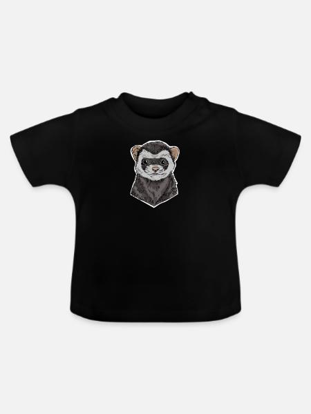 Frettchen - Baby Bio-T-Shirt mit Rundhals - Schwarz