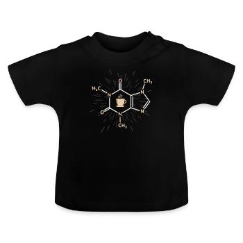 Kaffee Strukturformel Formel Koffein Chemische - Baby Bio-T-Shirt mit Rundhals - Schwarz - Vorne