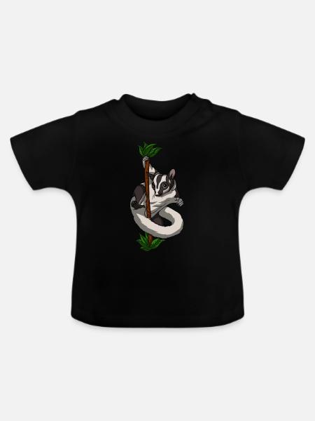 Sugar Glider Pole Dancing Animal - Baby Bio-T-Shirt mit Rundhals - Schwarz