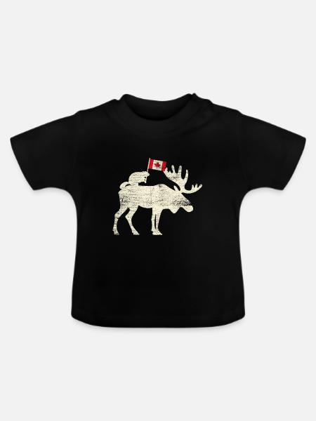 Kanada Kanadische Flagge - Baby Bio-T-Shirt mit Rundhals - Schwarz
