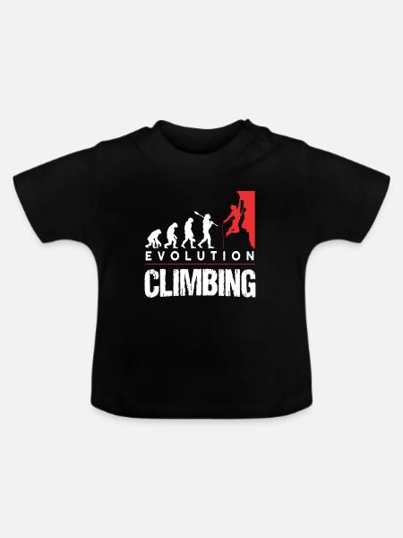 Climbing Evolution Klettern Boulderer - Baby Bio-T-Shirt mit Rundhals - Schwarz