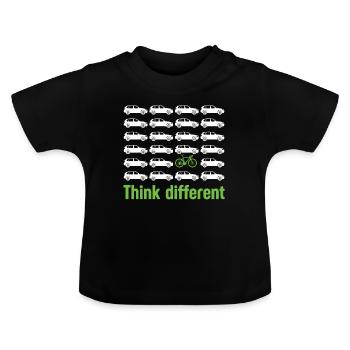 Bicycle Environmental Protection Climate Change Cyclist - Baby Organic T-Shirt with Round Neck - black - Front