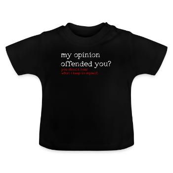 Sarcastic quotation shirts - Baby Organic T-Shirt with Round Neck - black - Front