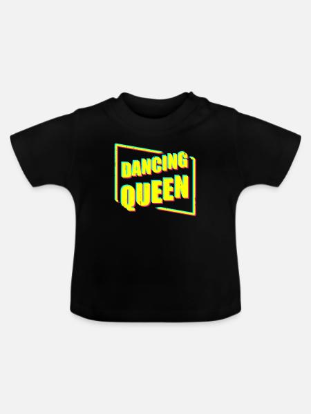 Dancing Queen - Baby Bio-T-Shirt mit Rundhals - Schwarz
