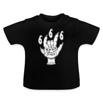 Satan démon démon 666 Tatouages Maléfique à la main - T-shirt bio col rond Bébé - noir - Devant