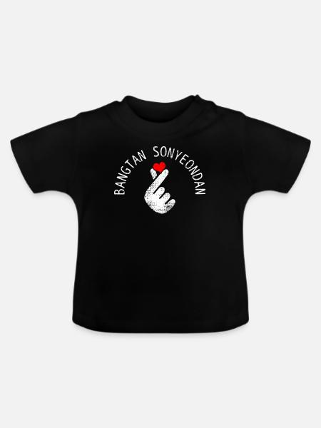 Bangtan Sonyeondan Hip Hop Band - Økologisk T-shirt til baby, rund hals - sort