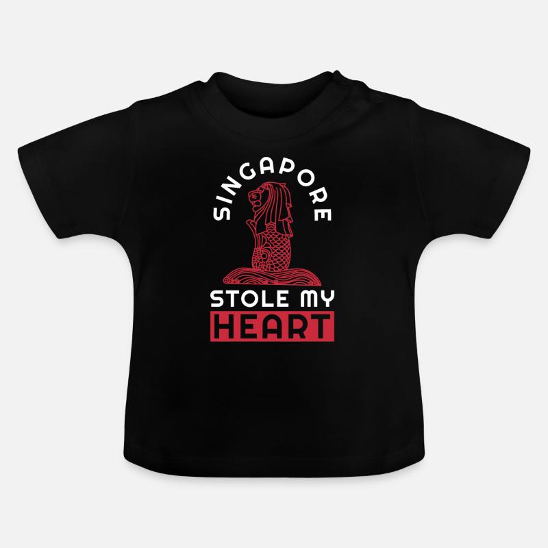 Singapour - T-shirt bio col rond Bébé - noir