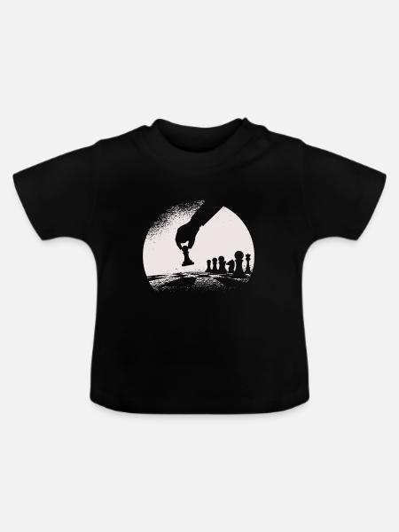 Schach Schachbrett - Baby Bio-T-Shirt mit Rundhals - Schwarz