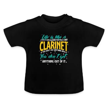 Klarinette - Baby Bio-T-Shirt mit Rundhals - Schwarz - Vorne