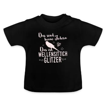 Cadeau canari perruche oiseaux oiseaux - T-shirt bio col rond Bébé - noir - Devant