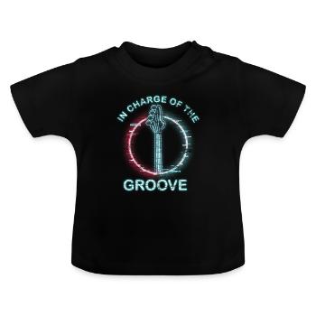 Musique de guitare basse - T-shirt bio col rond Bébé - noir - Devant