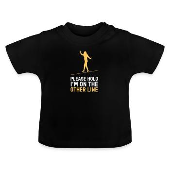 S'il vous plaît Hold'em sur la ligne Hobby Leisure Park - T-shirt bio col rond Bébé - noir - Devant