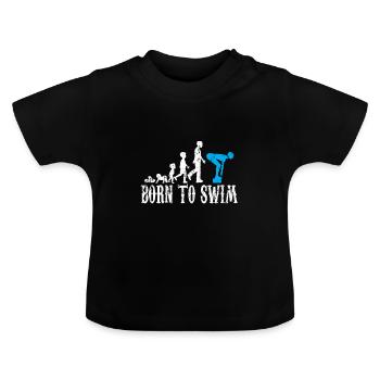 Schwimmen - Baby Bio-T-Shirt mit Rundhals - Schwarz - Vorne