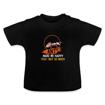 Ant animal ant hill anteater gift - Baby Organic T-Shirt with Round Neck - black - Front