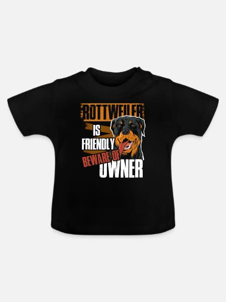 Rottweiler Besitzer - Baby Bio-T-Shirt mit Rundhals - Schwarz