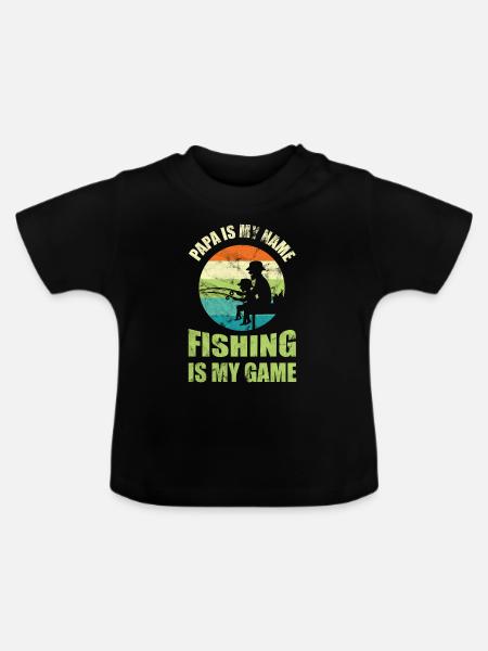 Angeln Angler Fischen Hobby - Baby Bio-T-Shirt mit Rundhals - Schwarz