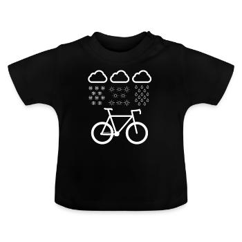 T-shirt vélo drôle coursier vent et météo - T-shirt bio col rond Bébé - noir - Devant