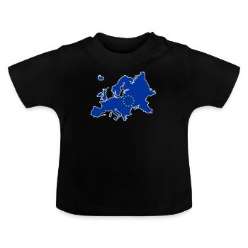 Europa - Baby Bio-T-Shirt mit Rundhals - Schwarz - Vorne