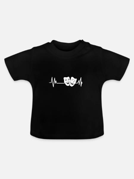 Theater heartbeat for actors - Baby Organic T-Shirt with Round Neck - black