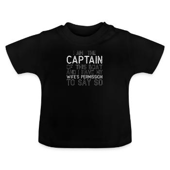 capitaine - T-shirt bio col rond Bébé - noir - Devant