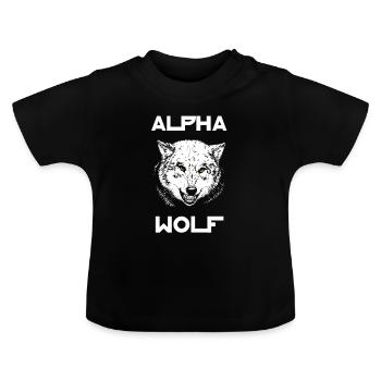 Alpha Wolf Wildlife - Baby Organic T-Shirt with Round Neck - black - Front