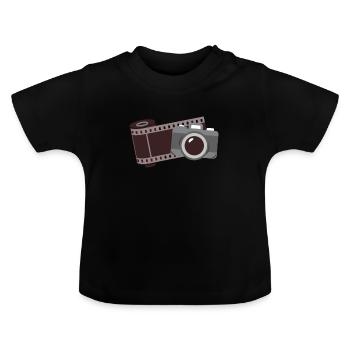 Fotograf - Baby Bio-T-Shirt mit Rundhals - Schwarz - Vorne