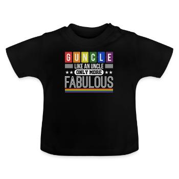 Gunkel homosexual uncle who is just great - Baby Organic T-Shirt with Round Neck - black - Front