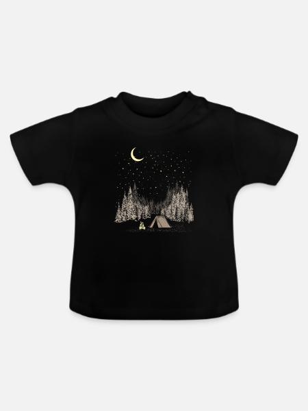 Wald Camping Geschenk - Baby Bio-T-Shirt mit Rundhals - Schwarz