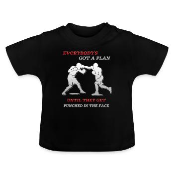 Boxe - T-shirt bio col rond Bébé - noir - Devant