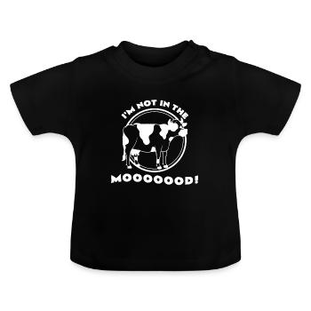Vache - T-shirt bio col rond Bébé - noir - Devant