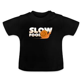 Alimentation lente - T-shirt bio col rond Bébé - noir - Devant
