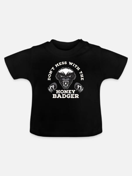 Honigdachs Raubtier - Baby Bio-T-Shirt mit Rundhals - Schwarz