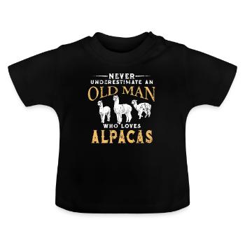 Vieux alpaga - T-shirt bio col rond Bébé - noir - Devant