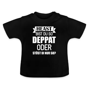 Austria dialect saying - Baby Organic T-Shirt with Round Neck - black - Front