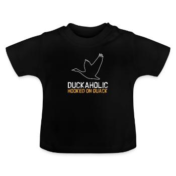 Oiseau charlatan canard poussins canard étang amoureux des animaux - T-shirt bio col rond Bébé - noir - Devant